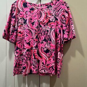 NWOT Lilly Pulitzer pink and navy shirt